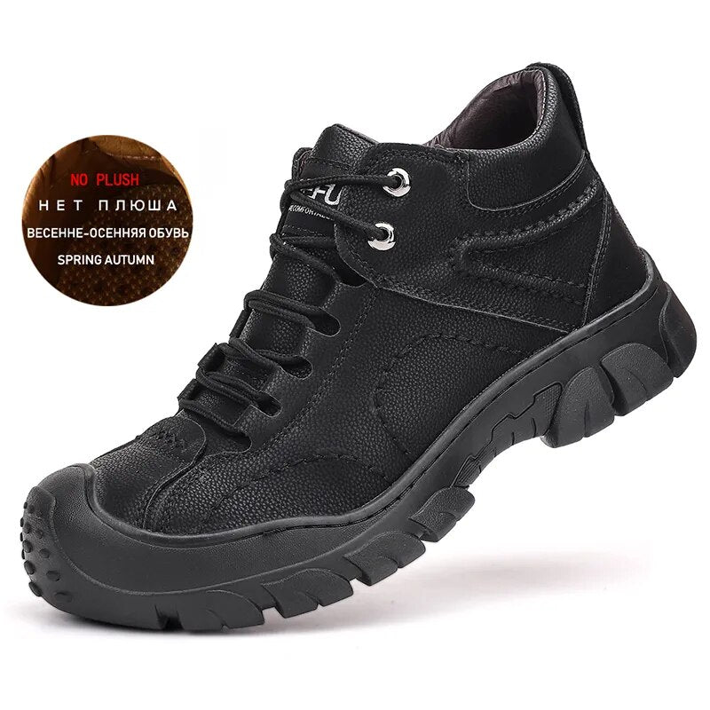 Men women steel toe work boots high quality suede leather warm winter boots
