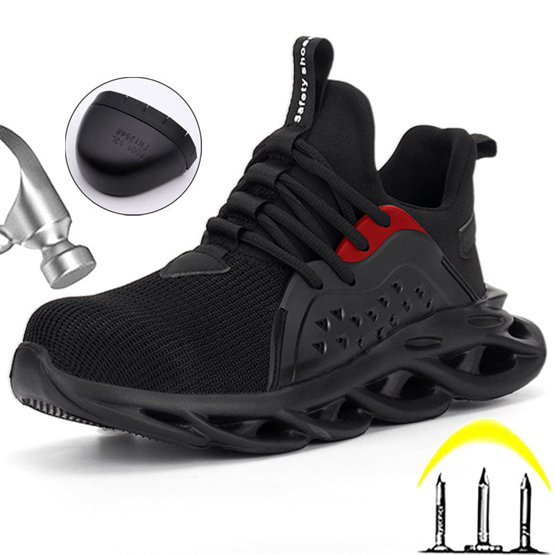 Men's work sneakers steel toe cap puncture proof safety shoes