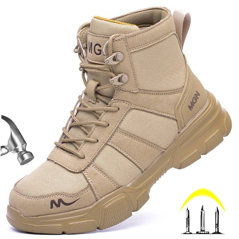 Men women work boots, steel toe anti-smashing safety shoes, lightweight warm safety shoes