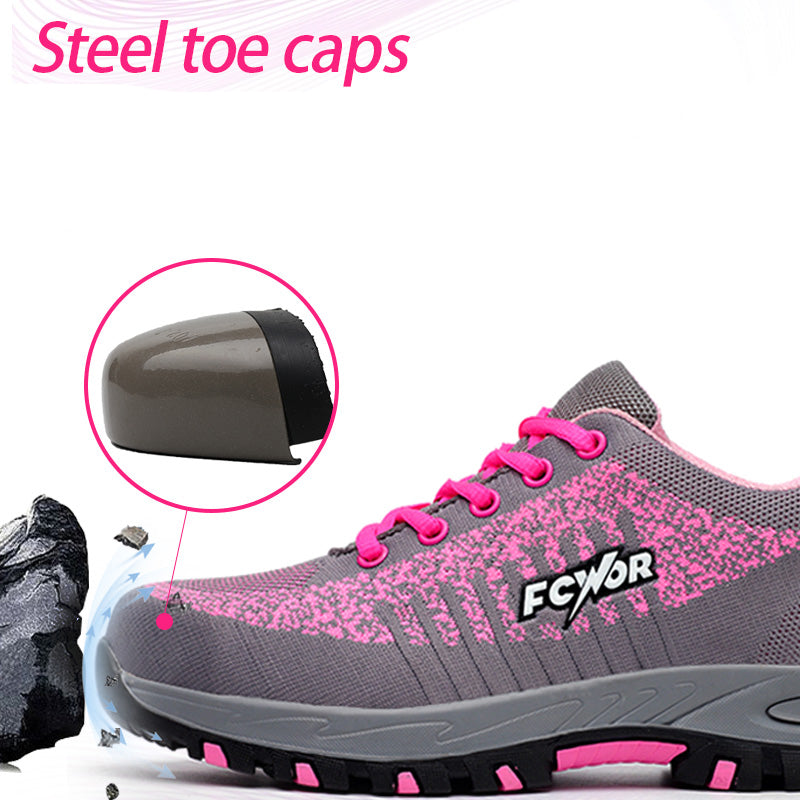Safety work shoes, steel toe shoes for women