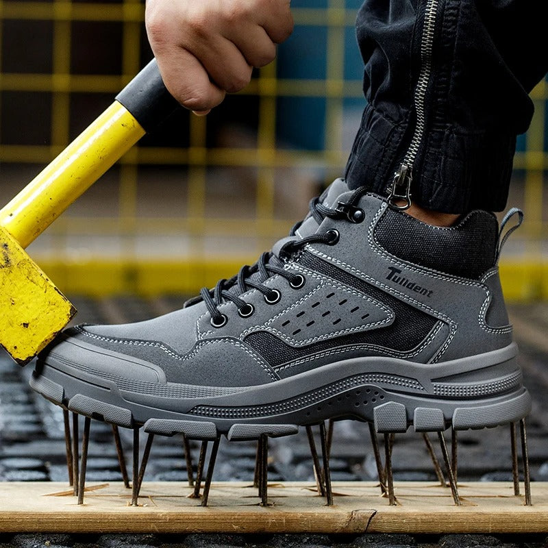 Men's steel toe safety shoes, anti-smashing anti-stab work boots