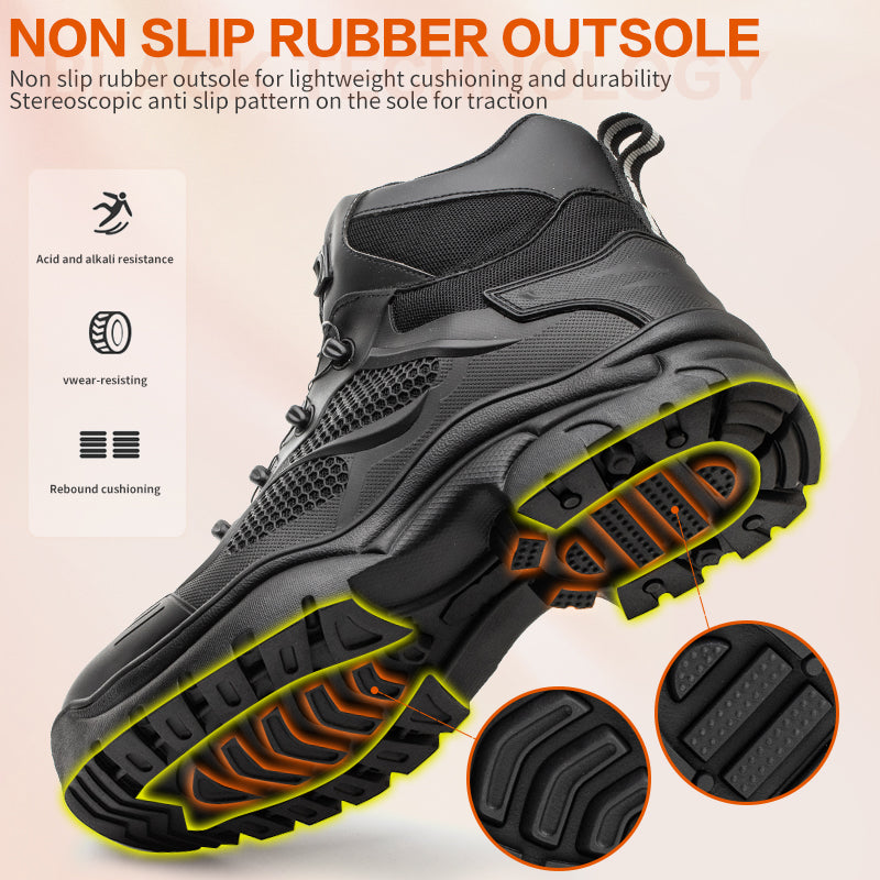 New safety boots, rotating button steel toe protective boots