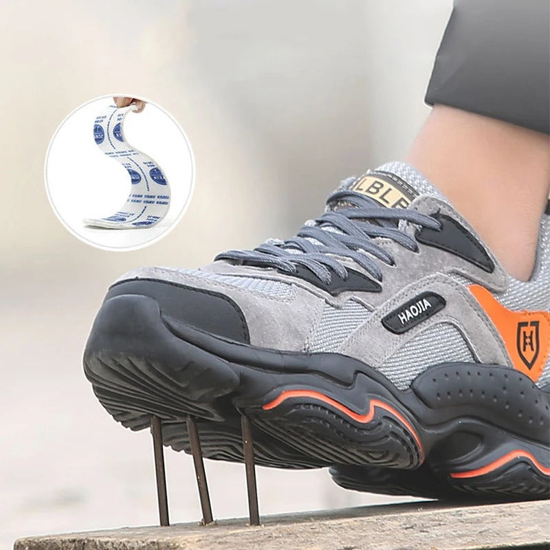 Men's indestructible safety shoes, puncture proof, construction work steel toe, anti-smashing, safety footwear