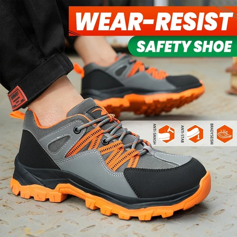 Steel toe safety sneakers men women, non-slip safety shoes, protective work shoes